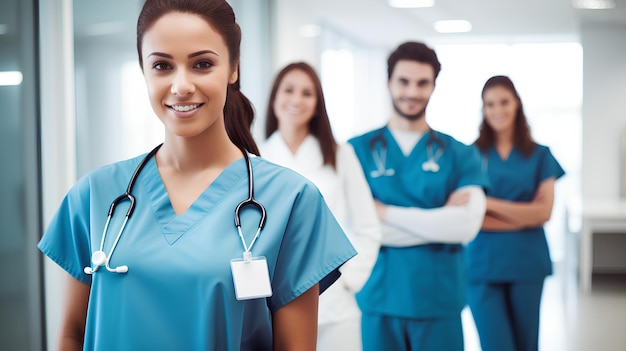 Portrait of a young nursing student standing with her friend