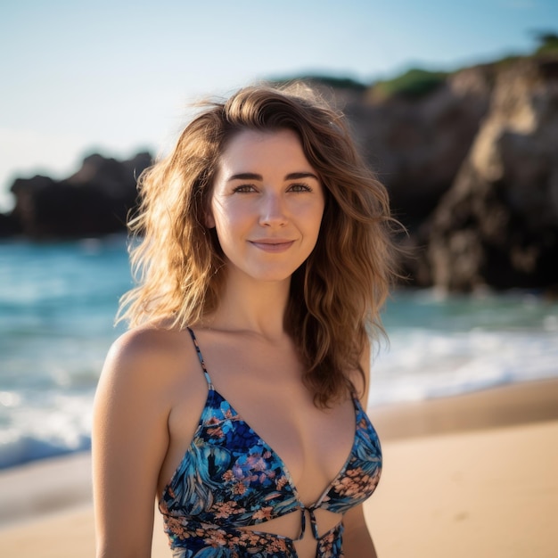 Portrait of a Young Pretty Girl at the Beach