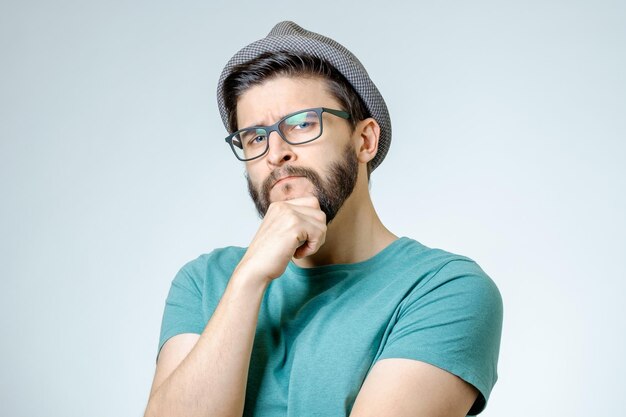 Portrait of a young serious man