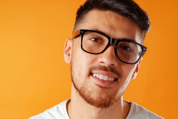 Portrait of a young smart man businessman wearing glasses