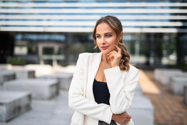 Portrait of a young smiling business woman