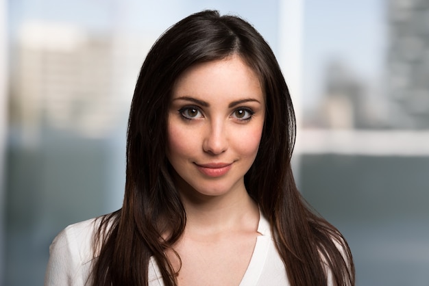 Portrait of a young smiling woman