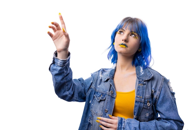 Portrait of young stylish woman posing