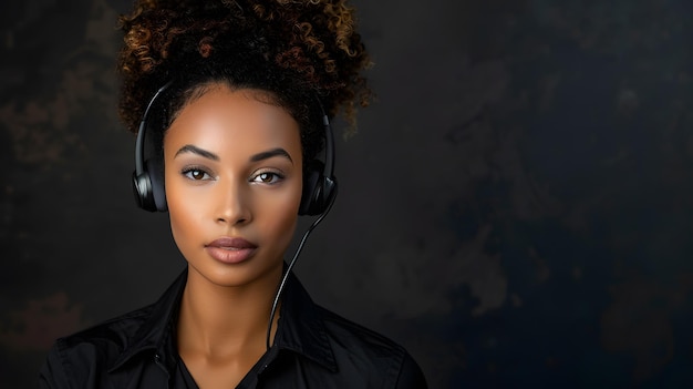 Portrait of a young woman call center operator AI Generated