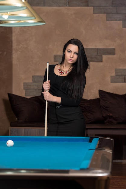 Portrait Of A Young Woman Concentration On Ball