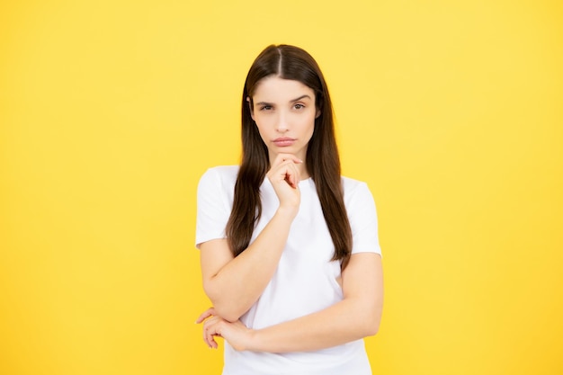 Portrait of young woman feeling stress Exhausted tired girl desperate and stressed Upset sad depressed model