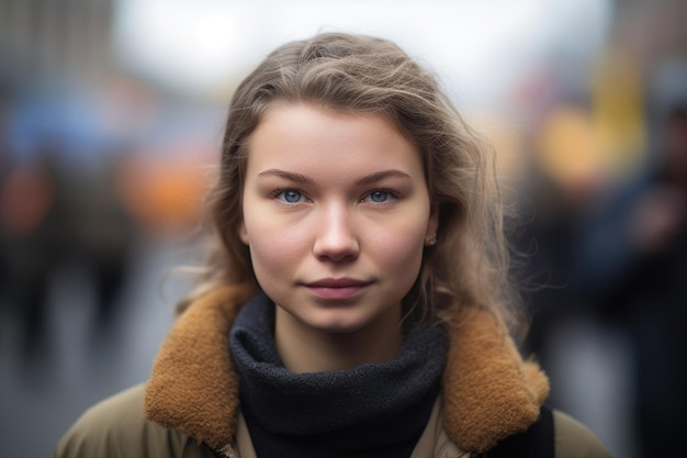 Portrait of a young woman at a protest created with generative ai