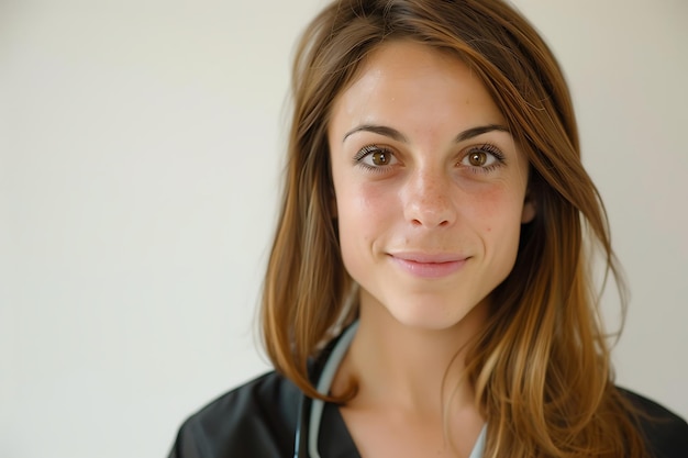 Portrait of a Young Woman with a Friendly Expression