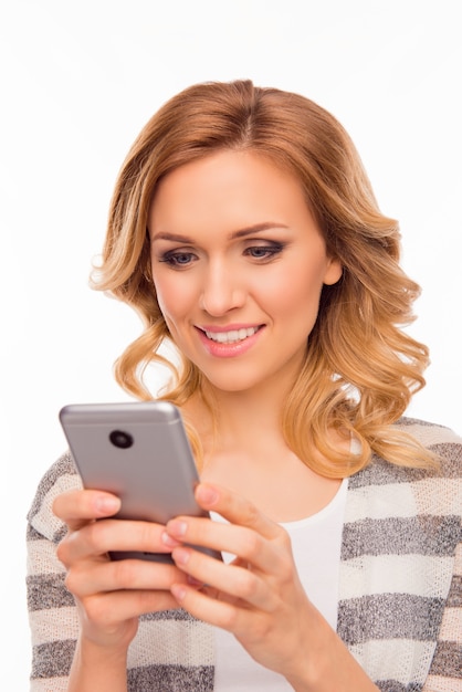 Portrait of young woman with phone