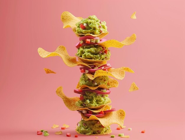 Photo portrait of zesty nacho platter ultrarealistic 3d rendering