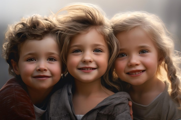 Portraits of happy children