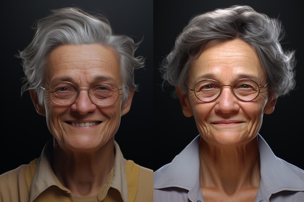 Portraits of smiling seniors