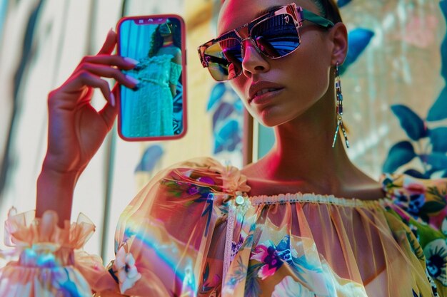 Portray the social impact of AR fashion filters on generative ai