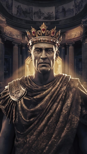 Portrt of ancient roman empire emperor