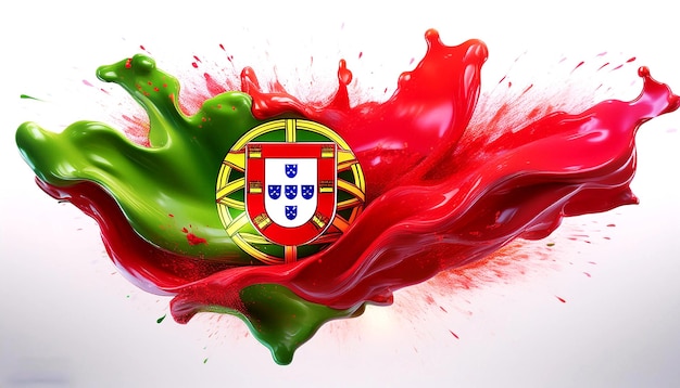 Photo portugal flag paint splash colorful explosion for celebration