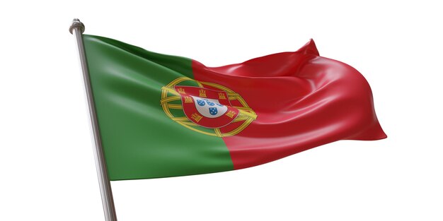 Photo portugal flag waving isolated on white transparent background