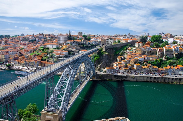 Portugal Porto panorama panoramic view of The Eiffel Bridge Ponte Dom Luis Bridge Ponti Di Don Luis