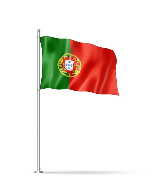 Portuguese flag isolated on white