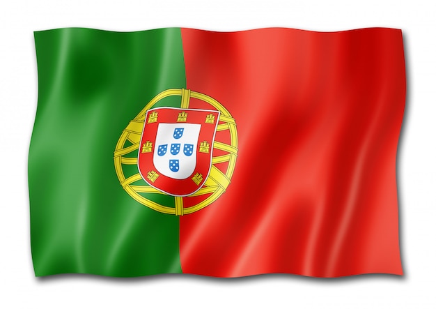 Portuguese flag isolated on white