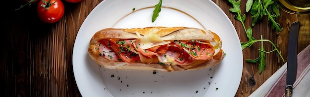 Portuguese Food Directly above shot of sandwich in plate