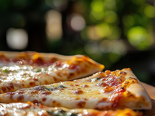 Photo portuguese pizza with cheese calabrese sausage baked with tomato and bell pepper