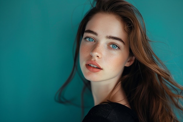 Posing Woman with Long Hair