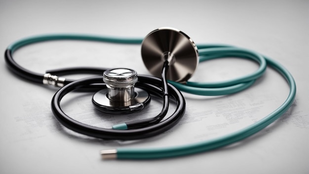 Position a stethoscope in a winding pattern symbolizing the journey of healthcare professionals tow