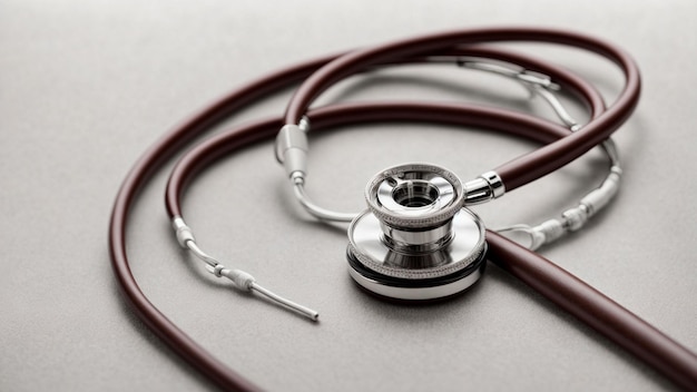 Position a stethoscope in a winding pattern symbolizing the journey of healthcare professionals tow