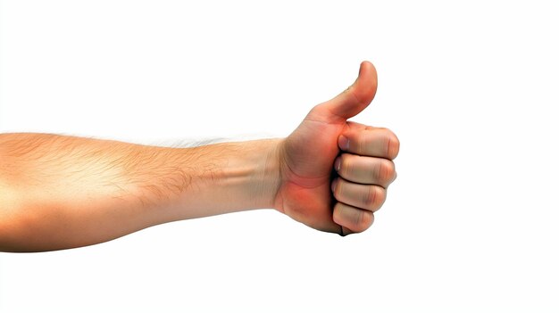 Photo positive hand signal thumbs up on dark background