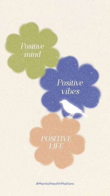 Photo positive mind mobile wallpaper template