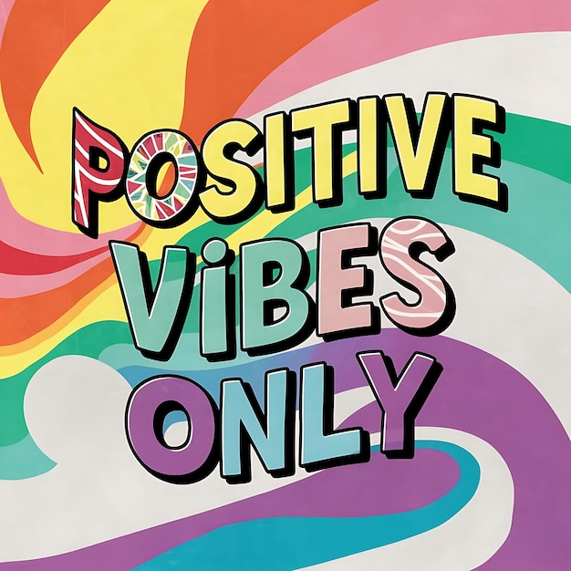 Positive Vibes Only Tshirt Design Motivational Quote IllustartionTypographyBannerPoster