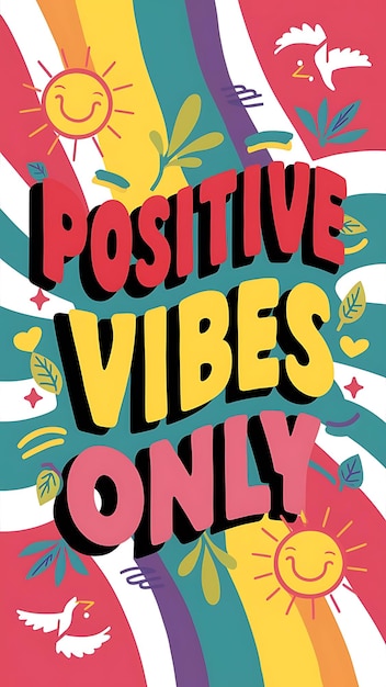 Photo positive vibes only tshirt design motivational quote illustartiontypographybannerposter