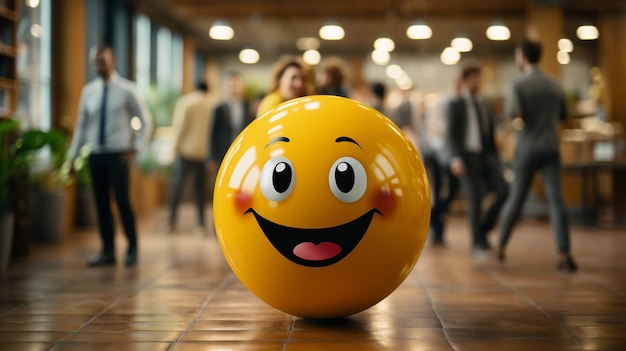 Positivity in the demonstrated by a yellow smiling ball Generative Ai