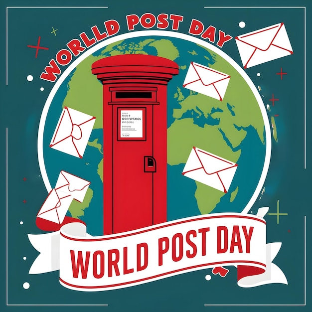 a post card with a globe and post office written in post office