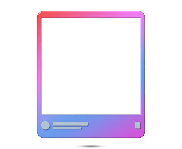 Post template social media instagram on empty background 3d