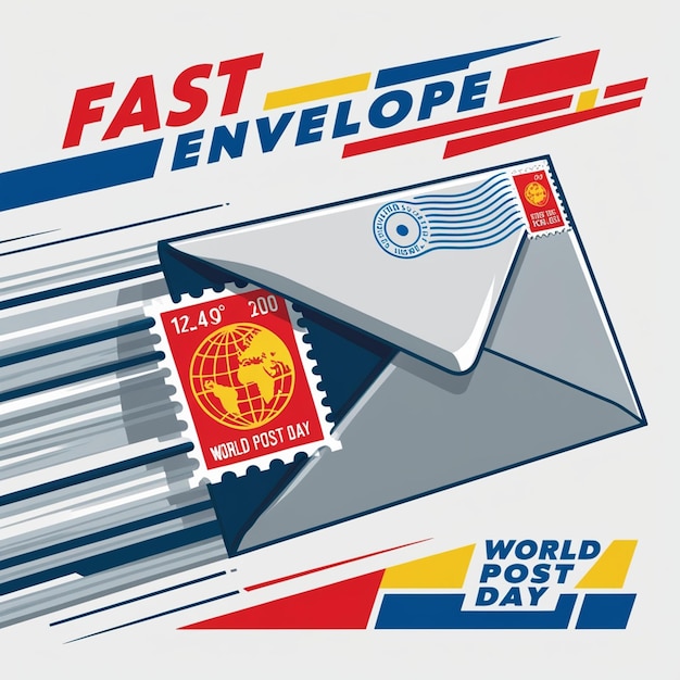 Photo a postcard that says fast paper wrap around the world