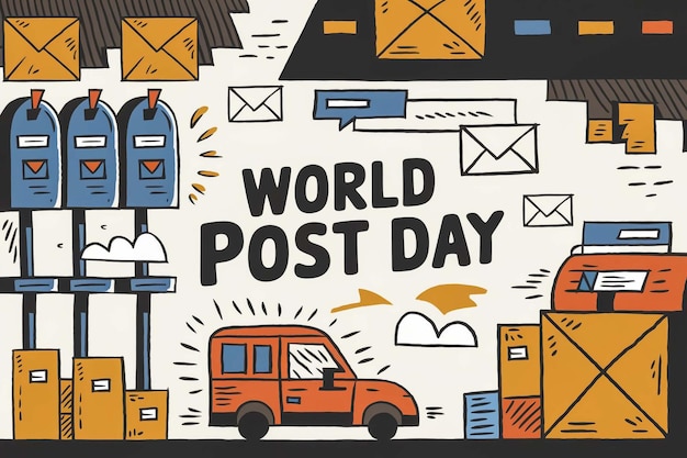 Photo a postcard with a postcard that says world post day