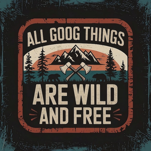 Photo a poster for all things are wild and free