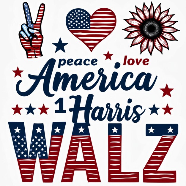 Photo a poster for america  s wall with the words  peace  on it