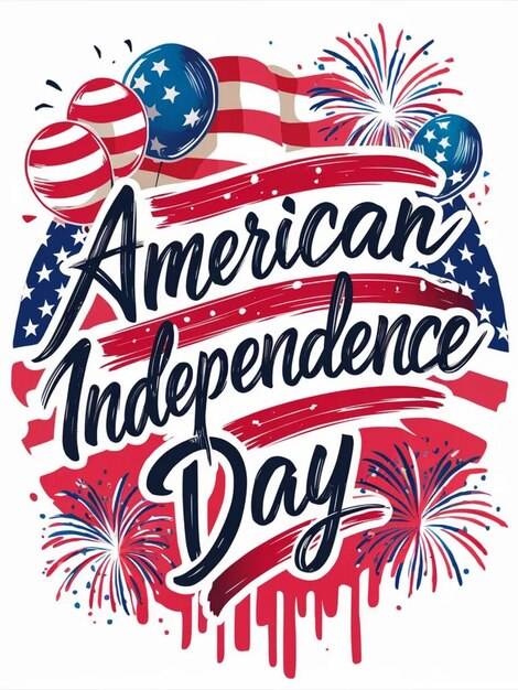 a poster for an american flag with the words american independence day on it