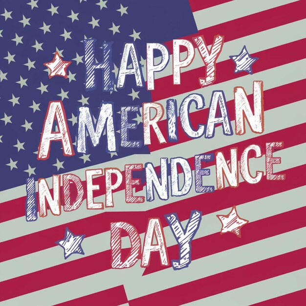 a poster for an american flag with the words happy independence day on it