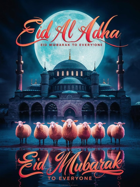 a poster for the arabic festival with sheeps and a mosque on the top