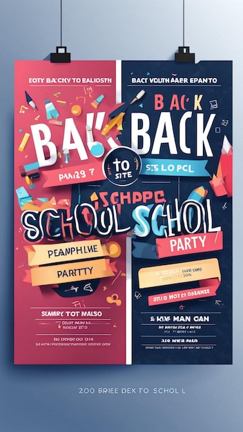 Photo a poster for back to school with a back to back