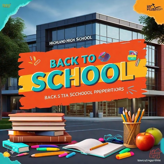 a poster for back to school with a sign that says back to school