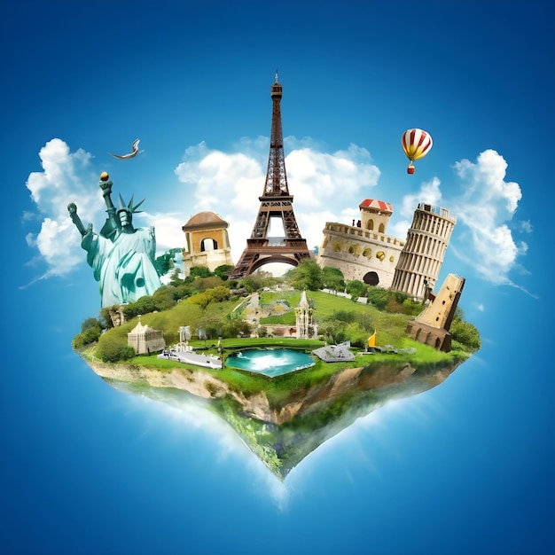 Photo a poster background design for world tourism day