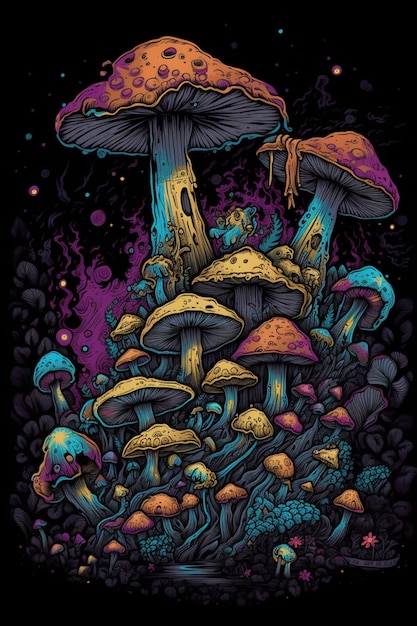 A poster for a band called mushroom.