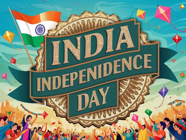 a poster of a banner that says indian independence day