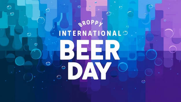 a poster for beer day with a purple background and a colorful image of a cup of beer