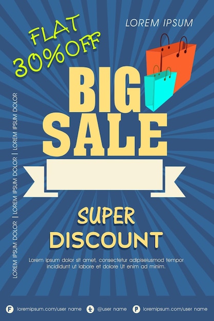 a poster for big sale with a banner that says big sale