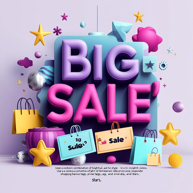 Photo a poster for big sale with the words big sale on it